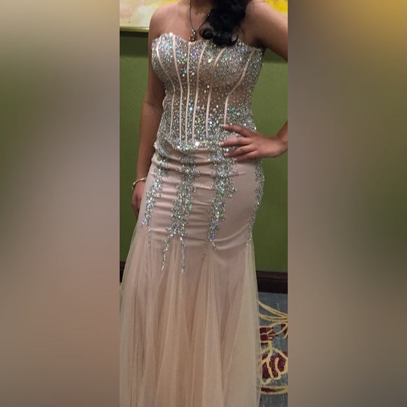 Jovani Pink Rhinestone Dress - Picture 15 of 15